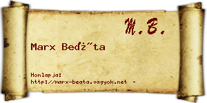 Marx Beáta névjegykártya