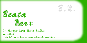 beata marx business card