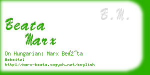 beata marx business card